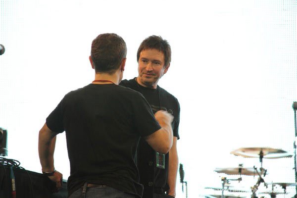 Alan Wilder en la prueba de sonido